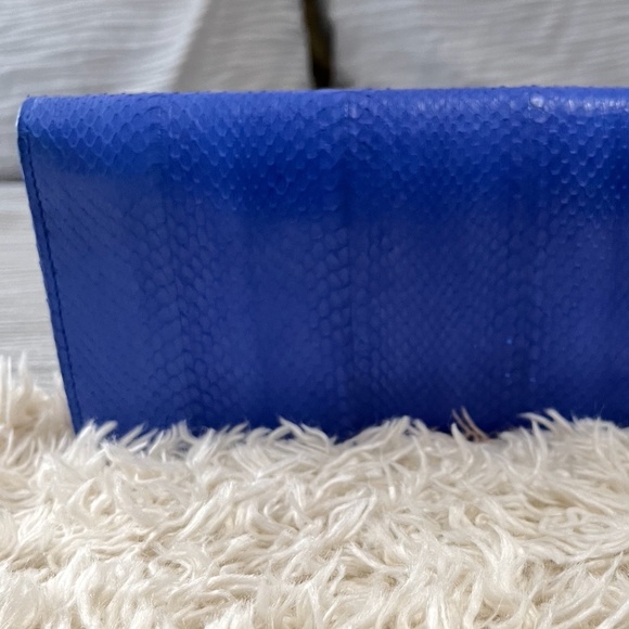 New Authentic Jimmy Choo Python Leather Clutch - Picture 2 of 6